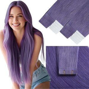 Purple Remy Human Hair 22 Inch Tape In Hair Extensions